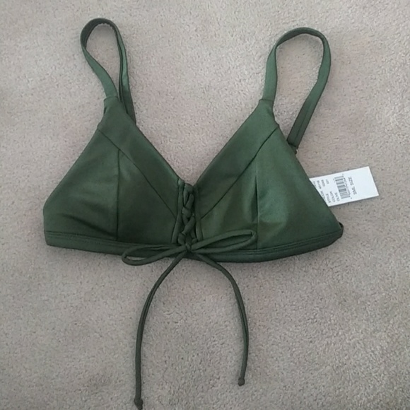PacSun Other - NWT PacSun LA Hearts Olive Green Lace Up Swim Top